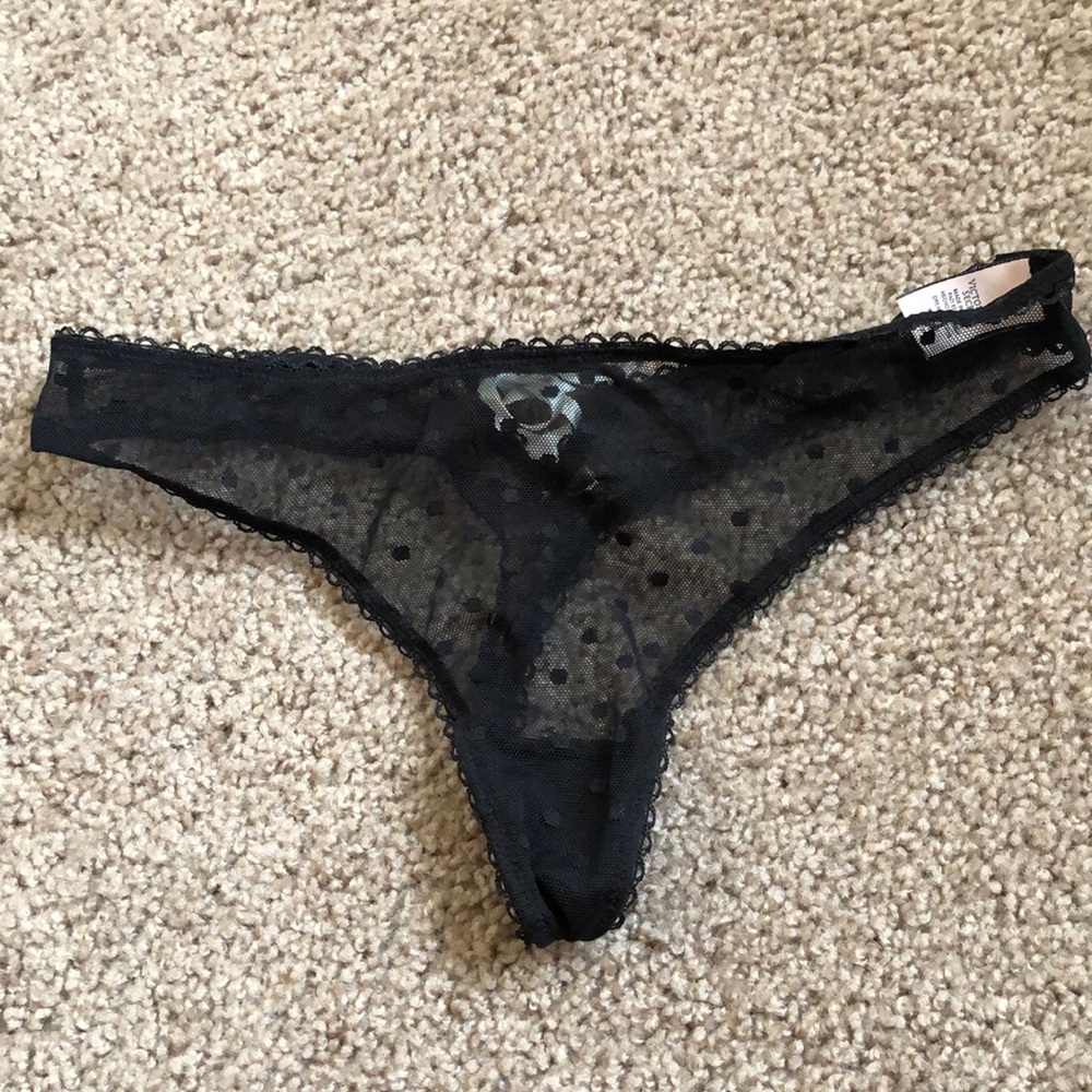 VS Sheer Polka Dot and Strappy Panty